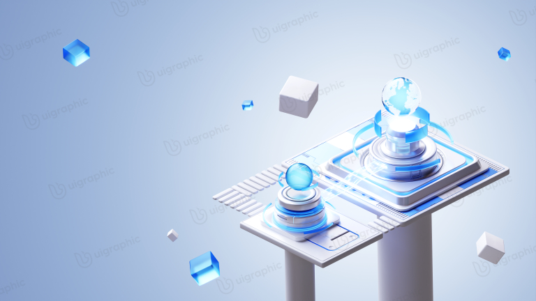 Worldwide technology 3D Illustration for landing page