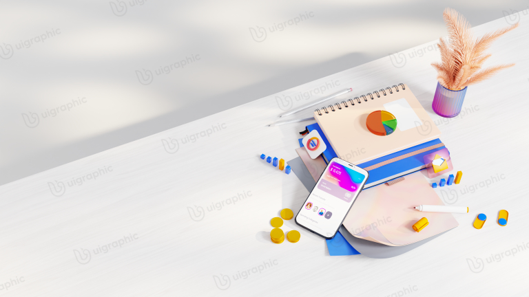 Business Or Office work 3D Illustration for landing page