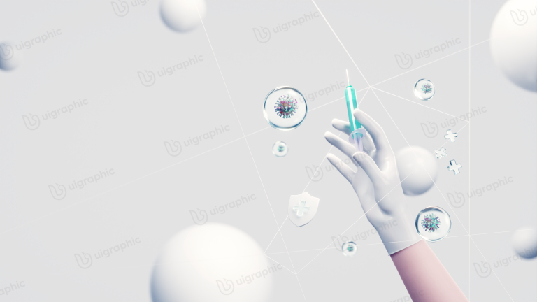 Medical - Health - Vaccine 3D Illustration for landing page