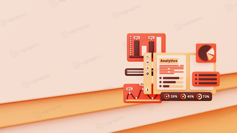 Dashboard - UI UX 3D Illustration for landing page