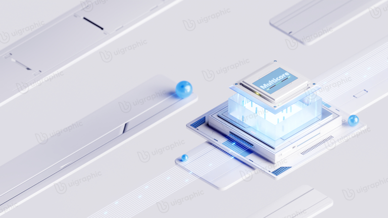 Nextgen Hardware Technology 3D Illustration for landing page