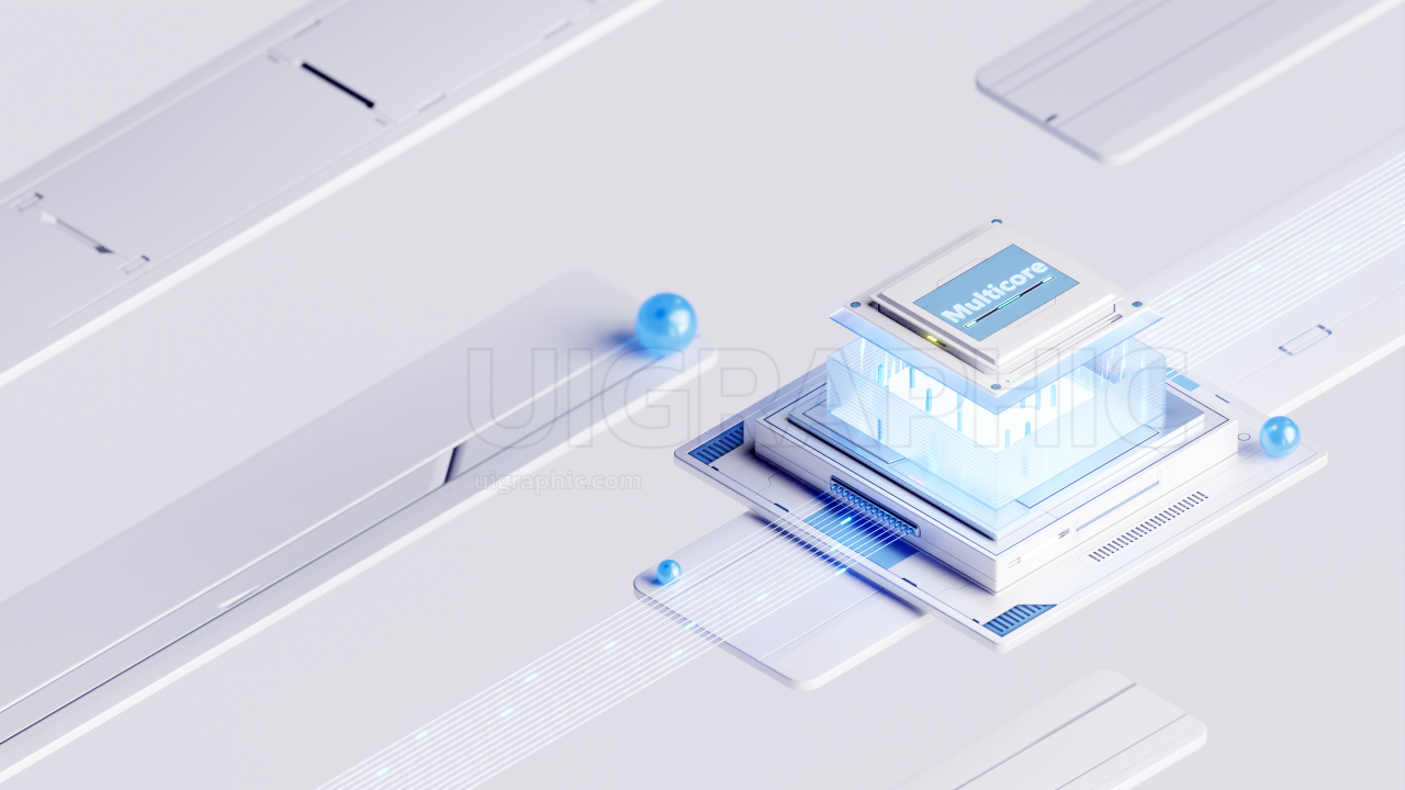 Nextgen Hardware Technology 3D Illustration for landing page