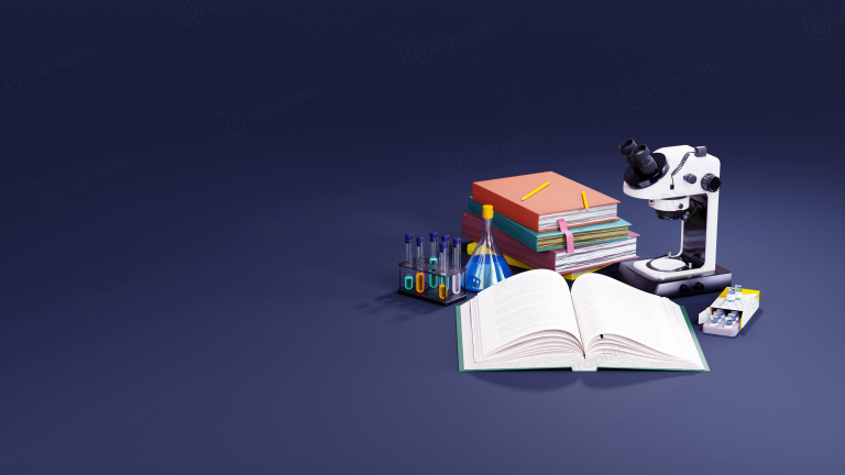 Science - Learning - Research 3D Illustration for landing page