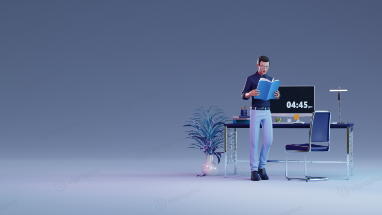 Business or Research 3D Illustration for landing page