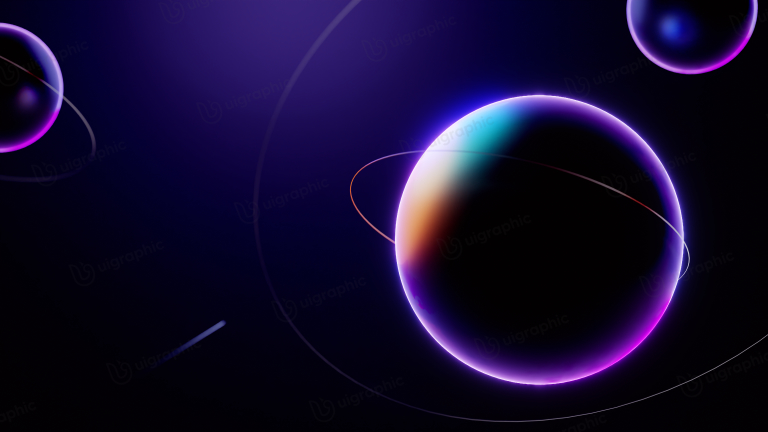 Abstract Planet 3D Illustration for landing page