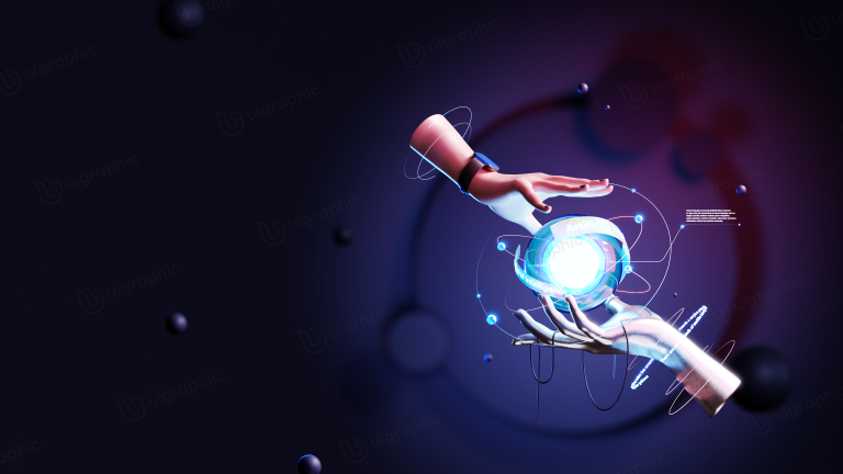 Futuristic Technology 3D Illustration for landing page