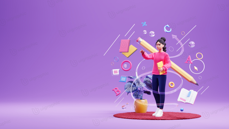 Freelancing - Marketing - SEO 3D Illustration for landing page