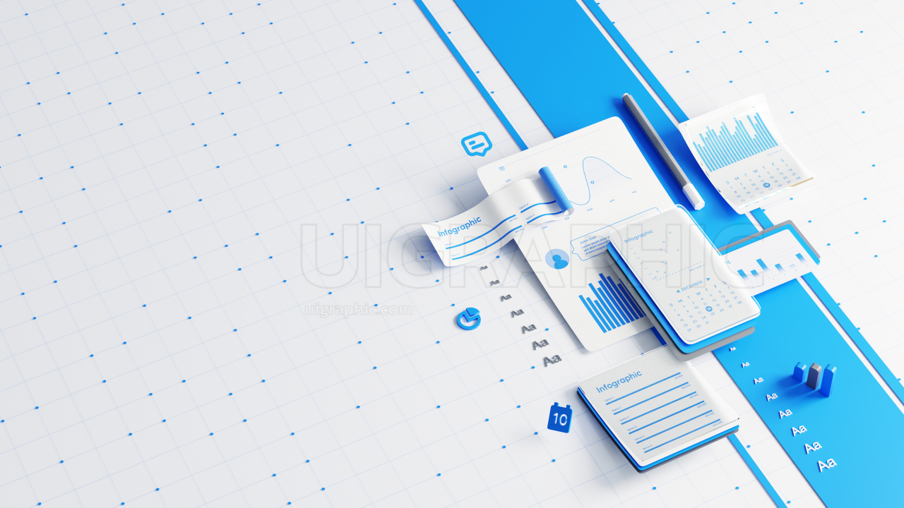 Corporate or Business Notes 3D Illustration for landing page