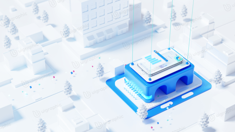 Technology and Innovation 3D Illustration for landing page