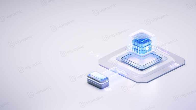 Data Processing or Cloud Pipeline 3D Illustration for landing page