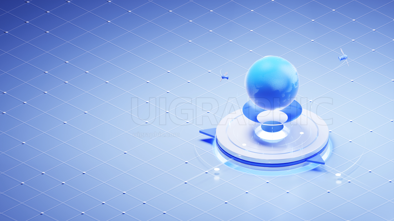 Global Networks 3D Illustration for landing page