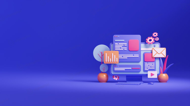 Analytics UI UX 3D Illustration for landing page