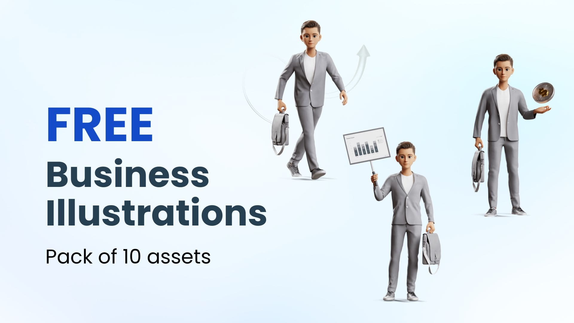 Business Illustrations Pack 3D Illustration for landing page