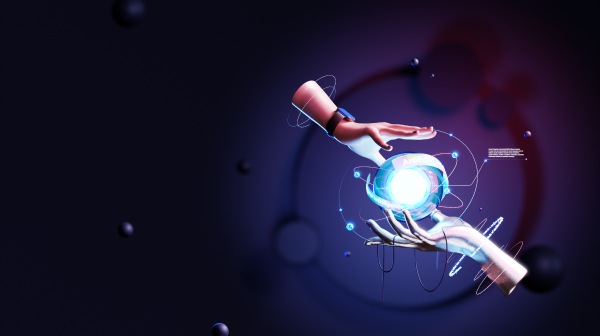 Technology 3D illustration for website's hero section